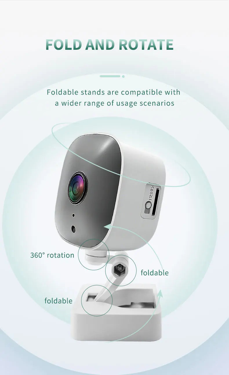 Caméra de sécurité intérieure 4K, audio bidirectionnel, webcam WiFi 2.4G, maison intelligente, surveillance vidéo 8MP, détection de mouvement, vision nocturne IR
