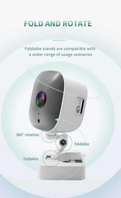 Caméra de sécurité intérieure 4K, audio bidirectionnel, webcam WiFi 2.4G, maison intelligente, surveillance vidéo 8MP, détection de mouvement, vision nocturne IR