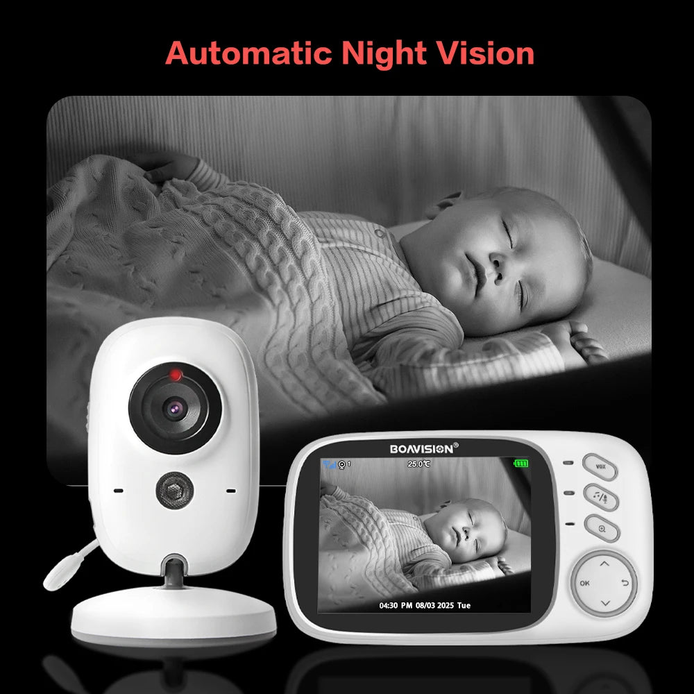 Moniteur Bébé 3.2" - Vision Nocturne Audio 2 Voies