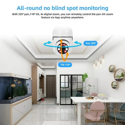 Caméra de surveillance 2026 avec vision nocturne couleur, suivi automatique des personnes, zoom, moniteur de sécurité intérieur, caméra IP Wi-Fi mini