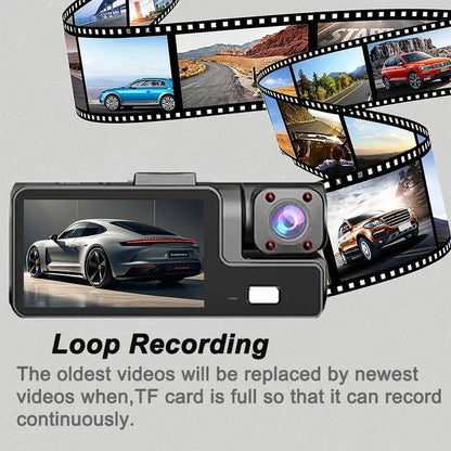 Pack mini dashcam 1080P trois caméras câbles supports
