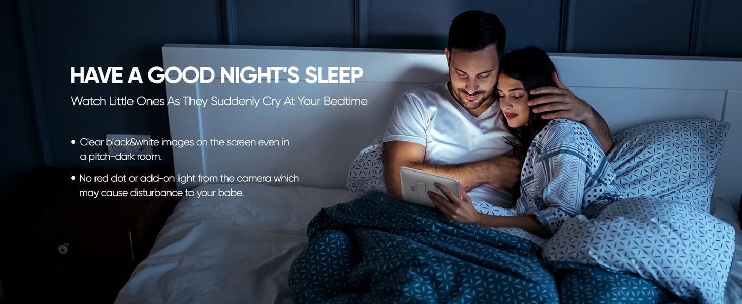 Moniteur Bébé 7" 1080P - 2 Caméras Écran Divisé