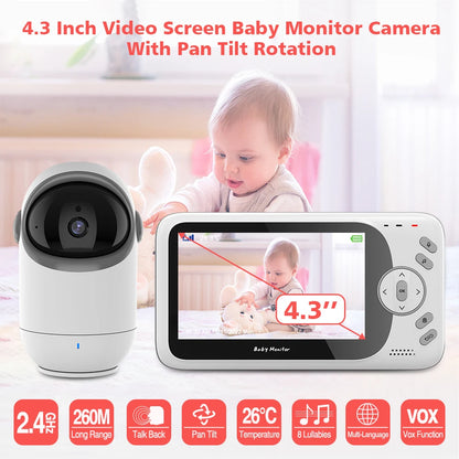 Moniteur bébé VB801 audio bidirectionnel 2.4G
