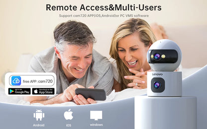 Lenovo-Caméra de surveillance IP sans fil, moniteur de sécurité pour bébé, suivi automatique, caméra de vidéosurveillance intelligente, WiFi 5G, 4K, objectif touriste, maison