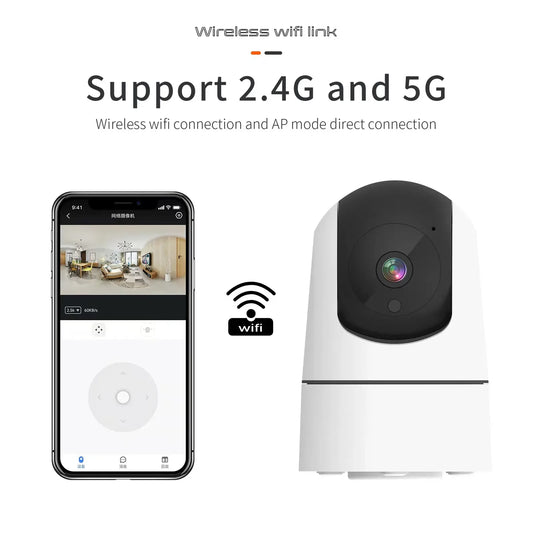 Caméra de sécurité intérieure ANSVICAM Tuya 6MP HD 5G WiFi avec zoom 6x, moniteur pour bébé, vision nocturne, détection automatique de mouvement, audio bidirectionnel