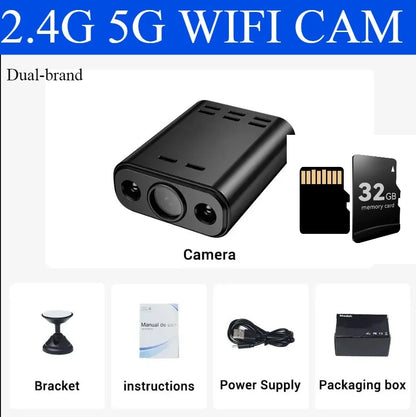 Mini caméra de sécurité intérieure 5MP, Vision nocturne, autonomie de la batterie 4H, alertes de détection de mouvement, stockage SD/Cloud, contrôle par application pour téléphone, caméra pour bébé