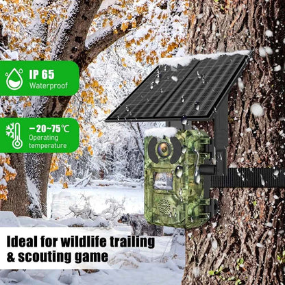 Caméra de Chasse 4G Solaire REHENT 4MP 2K - PIR, Vision Nocturne Invisible, IP66, Batterie 7800mAh