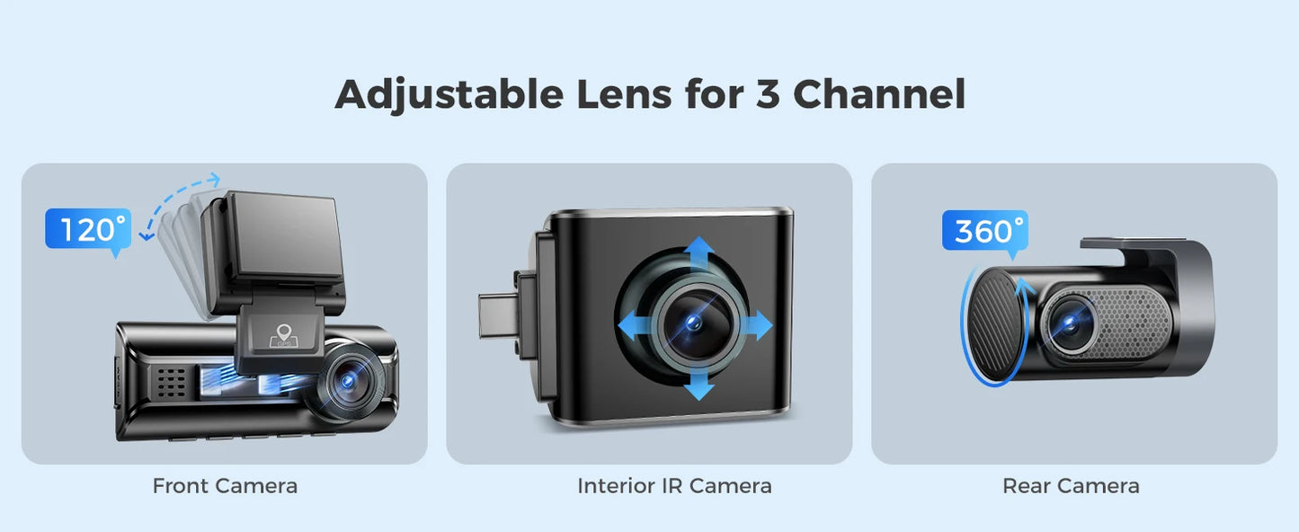 M550 Pro Dashcam 4K - GPS WiFi 3 Canaux