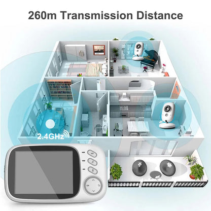 Caméra de surveillance vidéo 3.5 pouces avec vision nocturne 2.4G