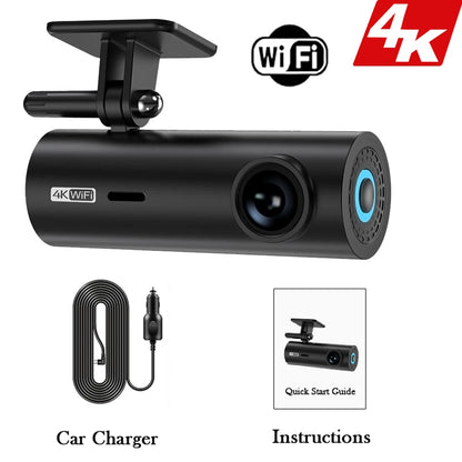Pack mini dashcam 4K support adhésif câble USB accessoires
