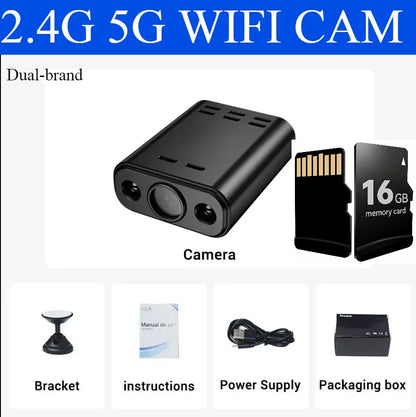 Mini caméra de sécurité intérieure 5MP, Vision nocturne, autonomie de la batterie 4H, alertes de détection de mouvement, stockage SD/Cloud, contrôle par application pour téléphone, caméra pour bébé