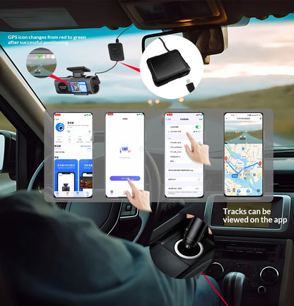 Caméra de tableau de bord 4K UHD pour voiture -  WiFi intégré