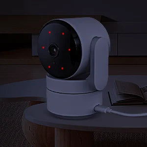 AMOROM 2K caméra intérieure 5/2.4G Wi-Fi maison Vision nocturne caméra de sécurité caméra rotative à 360 degrés AI détection de mouvement caméra IP