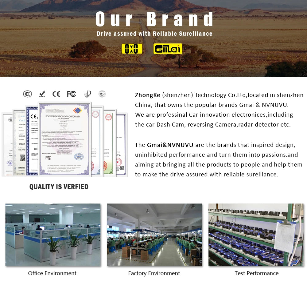 Dashcam 3 Canaux 1080P - Avant/Arrière/Intérieur