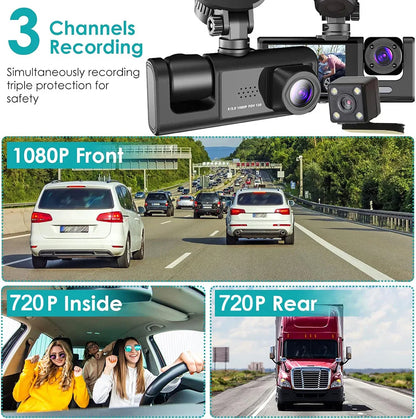 Infographie dashcam 1080P vision nocturne enregistrement boucle capteur G
