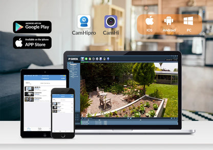 CamHi CamHipro-Caméra de surveillance intérieure IP WiFi HD 2.8mm, dispositif de sécurité domestique sans fil, avec audio bidirectionnel