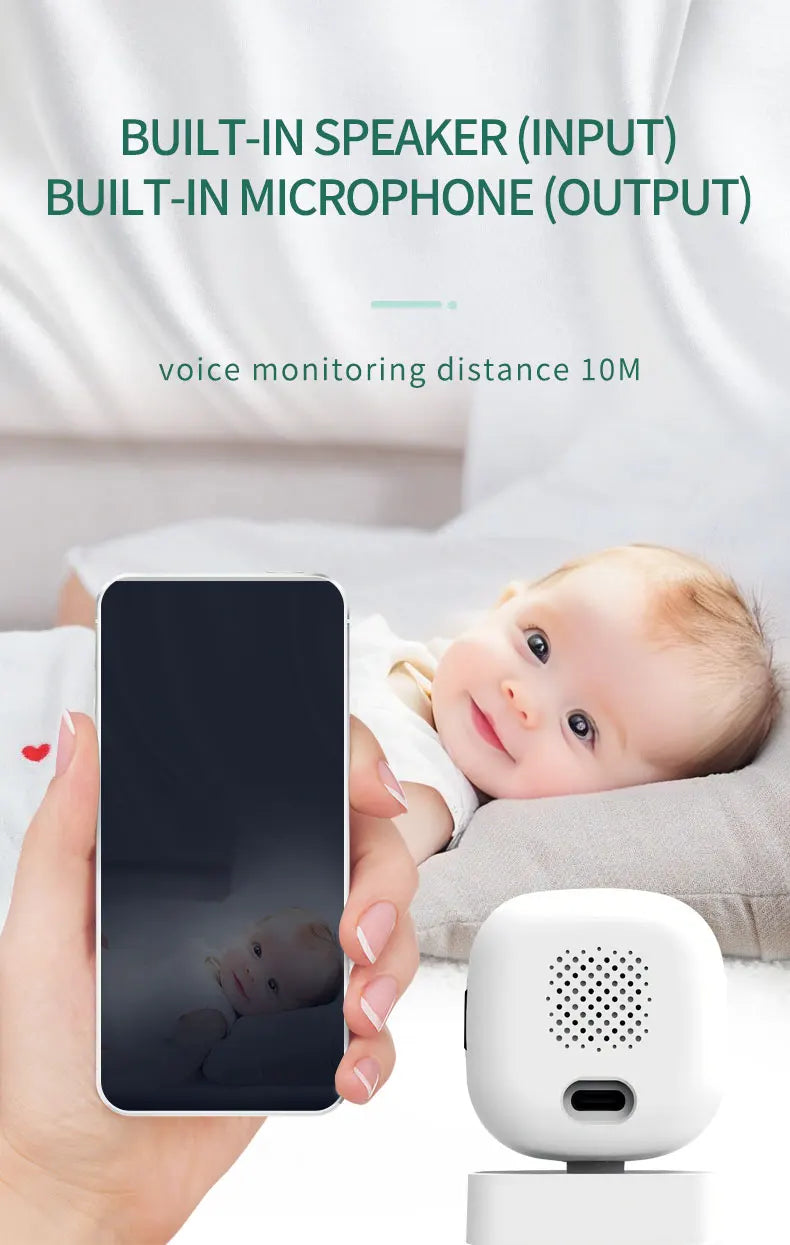 Caméra de sécurité intérieure 4K, audio bidirectionnel, webcam WiFi 2.4G, maison intelligente, surveillance vidéo 8MP, détection de mouvement, vision nocturne IR