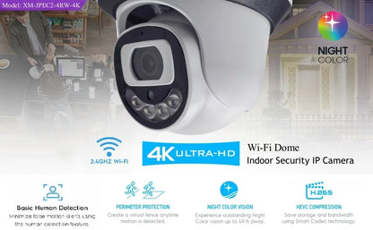 Caméra de sécurité IP 8MP Wifi Surveillance intérieure Protection à domicile CCTV 4/5MP dôme sans fil Camara vidéo intérieure Wi-Fi XM ICSee Ca