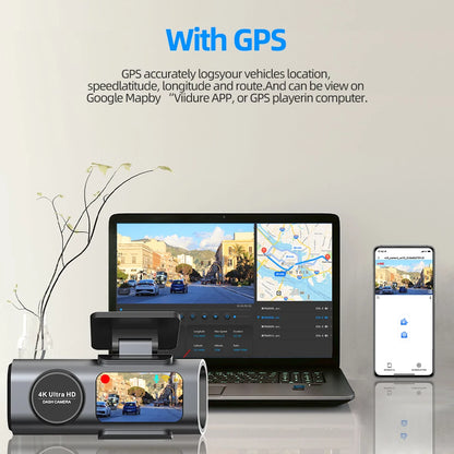 Infographie dashcam 4K UHD WiFi GPS vision nocturne parking
