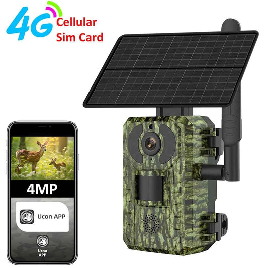 Caméra de Chasse 4G Solaire REHENT 4MP 2K - PIR, Vision Nocturne Invisible, IP66, Batterie 7800mAh