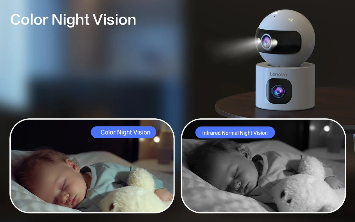 Lenovo-Caméra de surveillance IP sans fil, moniteur de sécurité pour bébé, suivi automatique, caméra de vidéosurveillance intelligente, WiFi 5G, 4K, objectif touriste, maison