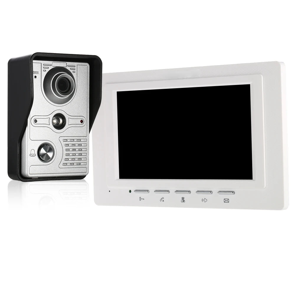 Caméra extérieure IR-CUT, sonnette vidéo filaire de 7 pouces, moniteur intérieur, interphone visuel, Audio bidirectionnel, déverrouillage à distance, visiophone