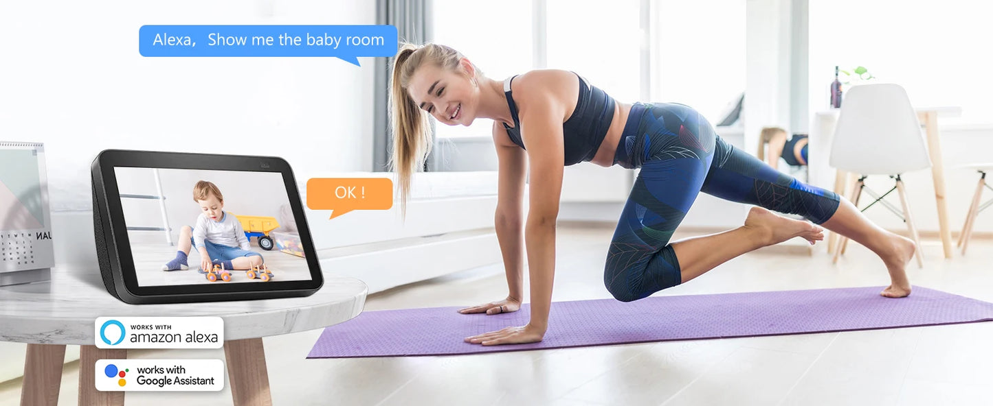 AMOROM 2K caméra intérieure 5/2.4G Wi-Fi maison Vision nocturne caméra de sécurité caméra rotative à 360 degrés AI détection de mouvement caméra IP