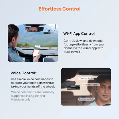 M310 Plus Dashcam 2K - Commande Vocale