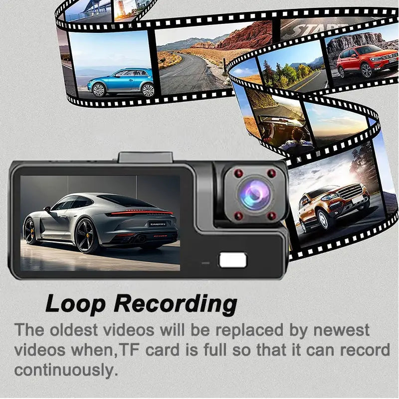 Mini Dashcam WiFi 3 Canaux - 1080P