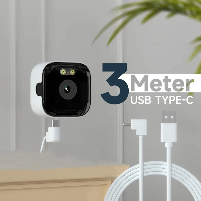 Caméra de fenêtre WiFi 6MP, 5GHz, pour la sécurité de la maison, Vision nocturne couleur, détection de mouvement, enregistrement 24/7, installation rapide