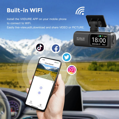 Module GPS dashcam 4K suivi trajet vitesse enregistrement
