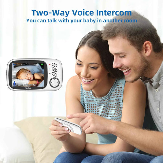 Babyphone Vidéo 3.2 Pouces - Vision Nocturne Infrarouge Audio 2 Voies