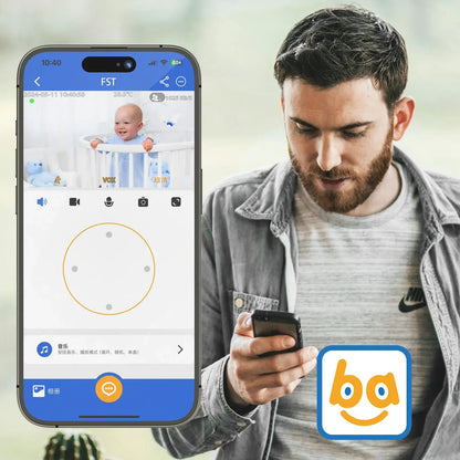 Moniteur Bébé 5" PTZ Zoom 3X WiFi - Double Contrôle App