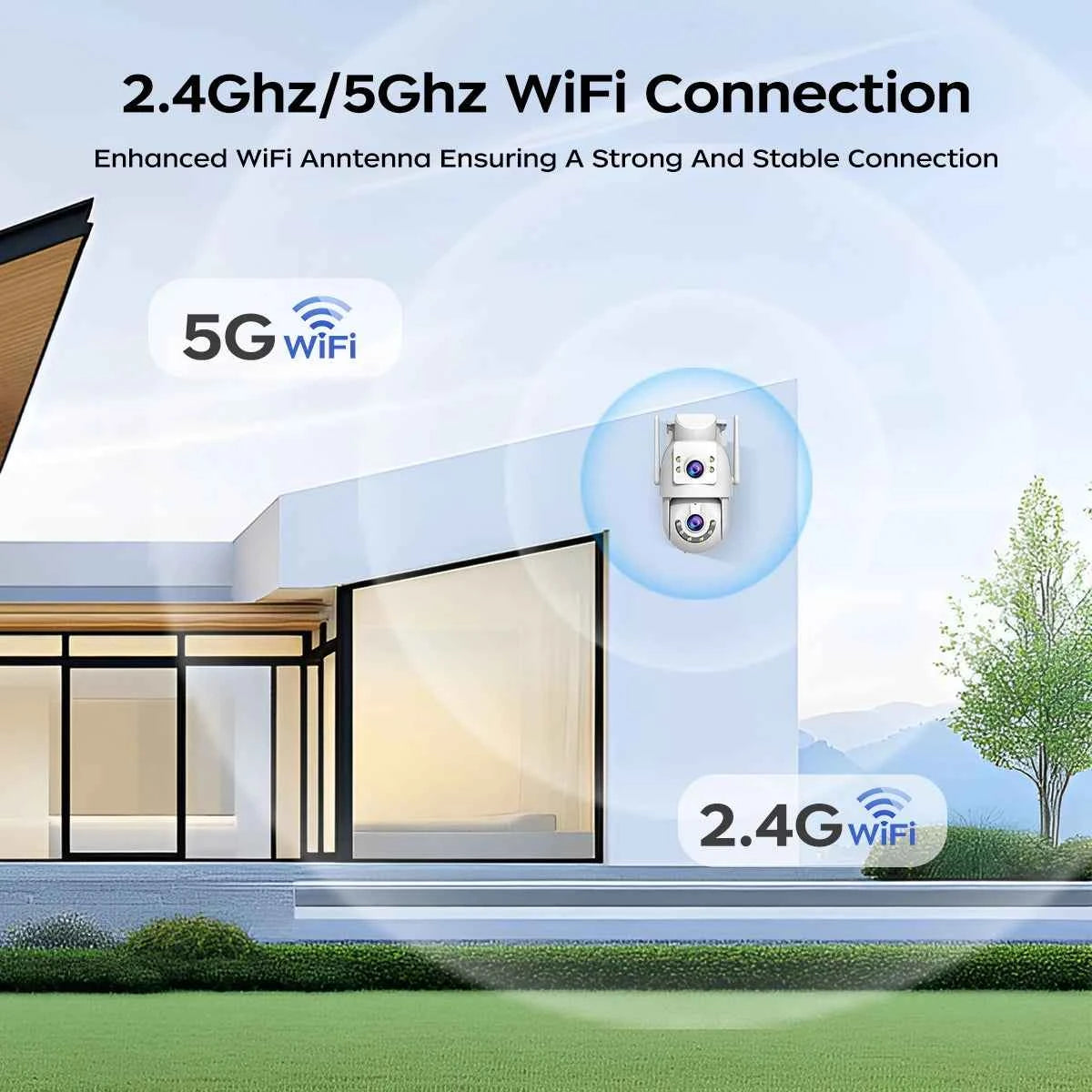 Caméra Extérieure PTZ WiFi 5G JOOAN - 4K/8MP Double Objectif, Zoom 5X, IA, IP66