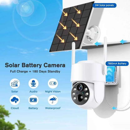 Caméra Solaire PTZ WiFi Extérieure iCsee 4MP - Batterie Intégrée, Longue Autonomie, Vision Nocturne