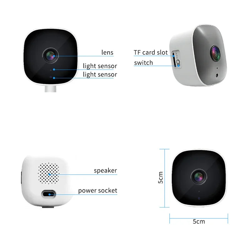 Caméra WiFi de sécurité, mini caméscope HD 1080P, version nocturne pour intérieur, caméra intelligente de protection vidéo