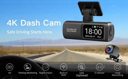 Dashcam 4K Double Objectif - GPS WiFi