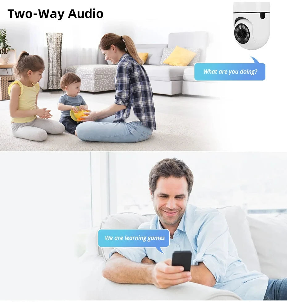 Caméra de surveillance 2026 avec vision nocturne couleur, suivi automatique des personnes, zoom, moniteur de sécurité intérieur, caméra IP Wi-Fi mini