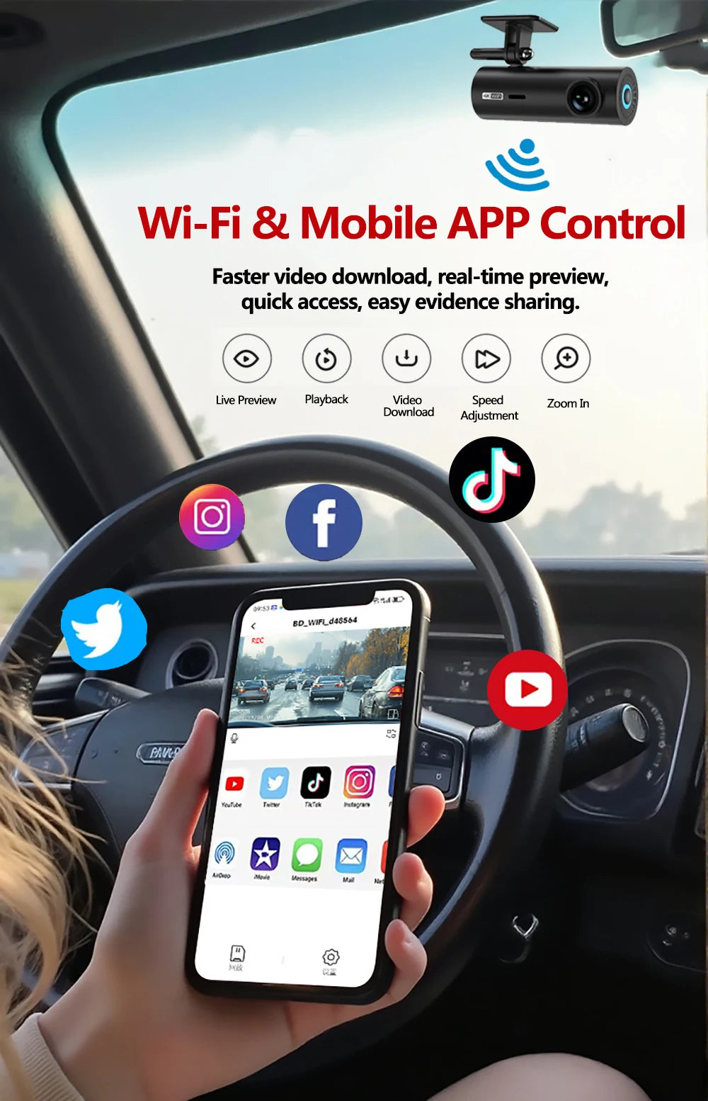 Mini Dashcam 4K WiFi - Parking 24H