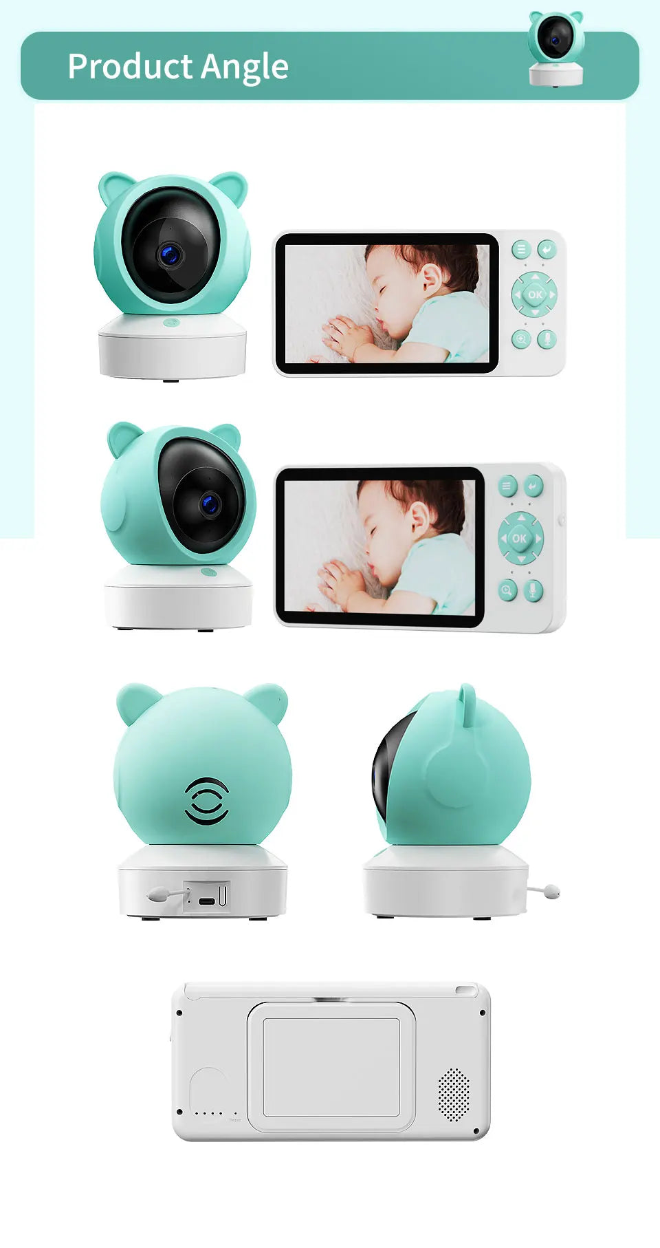 Bébé moniteur 2K haute définition WiFi télécommande application mobile