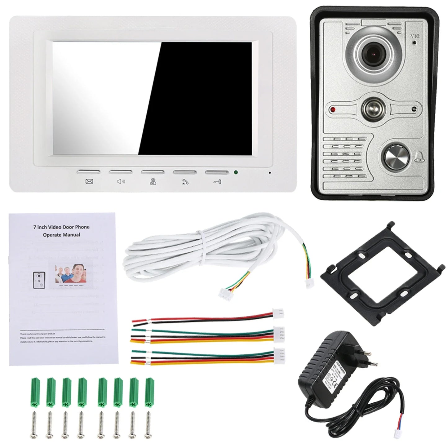 Caméra extérieure IR-CUT, sonnette vidéo filaire de 7 pouces, moniteur intérieur, interphone visuel, Audio bidirectionnel, déverrouillage à distance, visiophone