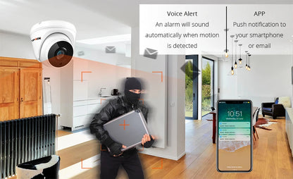 CamHi CamHipro-Caméra de surveillance intérieure IP WiFi HD 2.8mm, dispositif de sécurité domestique sans fil, avec audio bidirectionnel