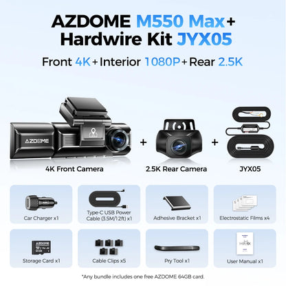 M550 Max Dashcam 4K - GPS WiFi 150°