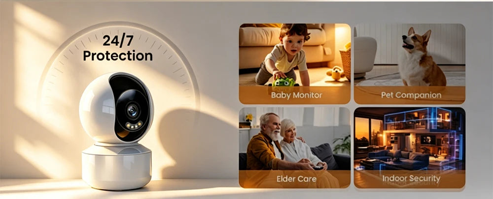 Caméra IP WiFi intérieure V360 Pro 2MP Full HD 1080P, caméra de sécurité sans fil CCTV, surveillance à domicile, conversation bidirectionnelle, vision nocturne infrarouge