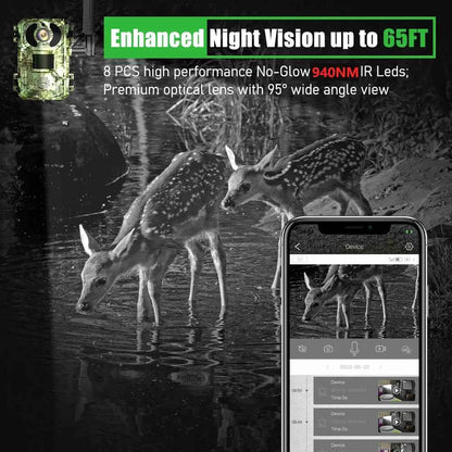 Caméra de Chasse 4G Solaire REHENT 4MP 2K - PIR, Vision Nocturne Invisible, IP66, Batterie 7800mAh
