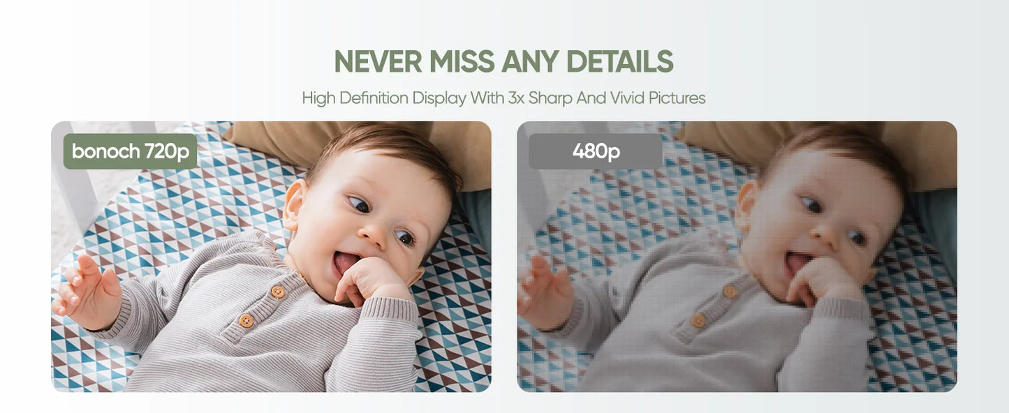 Moniteur Bébé 7" 1080P - 2 Caméras Écran Divisé