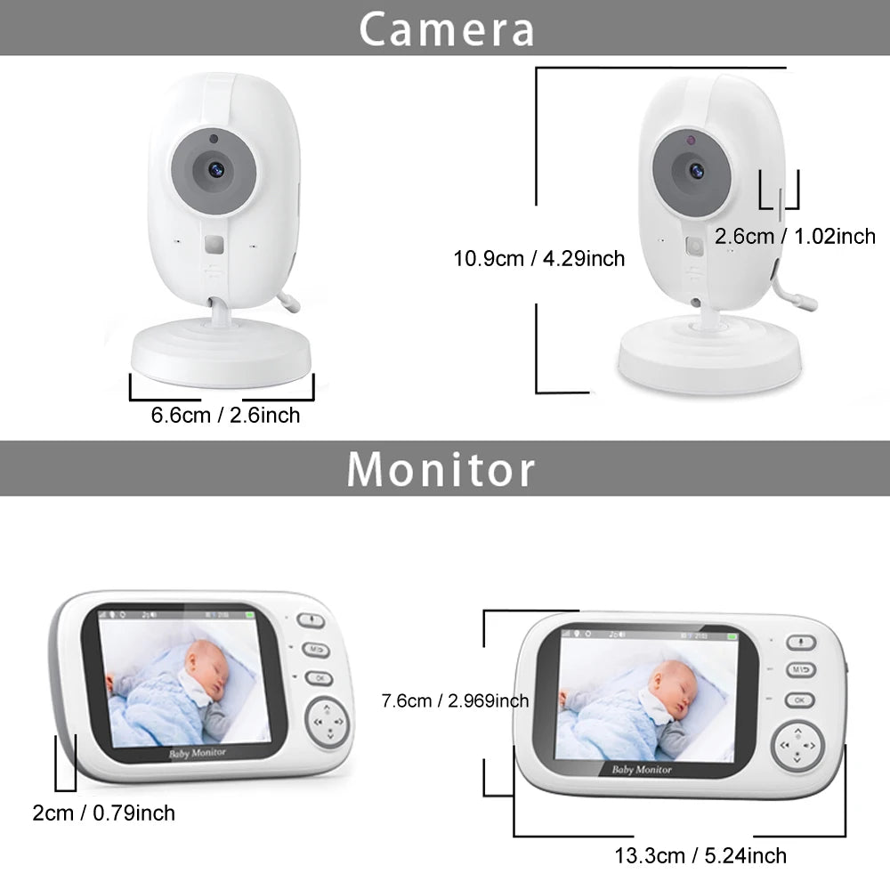 Moniteur bébé 3,5 pouces, vidéo sans fil, Vision nocturne, surveillance de la température
